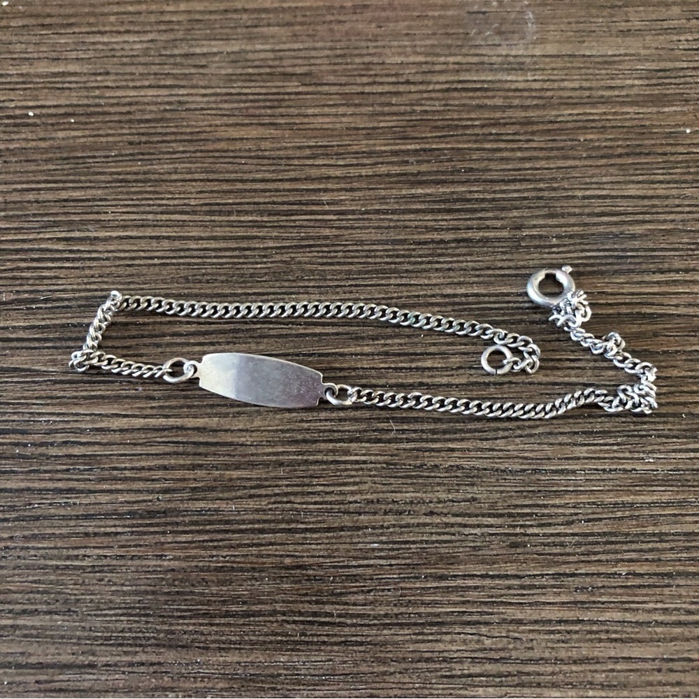 Vintage Sliver metal ID bracelet